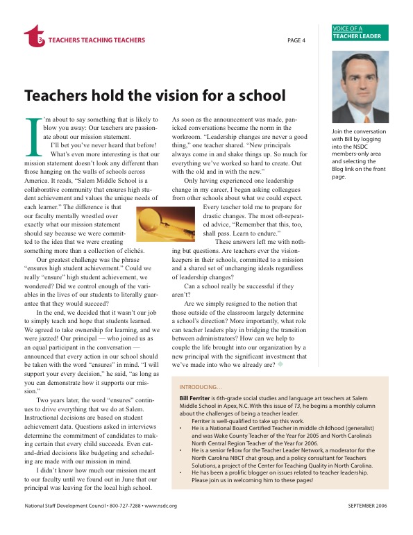 Image for aesthetic effect only - Voice-of-a-teacher-leader