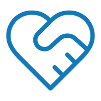 Heart handshake icon