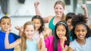 Gym class children portrait